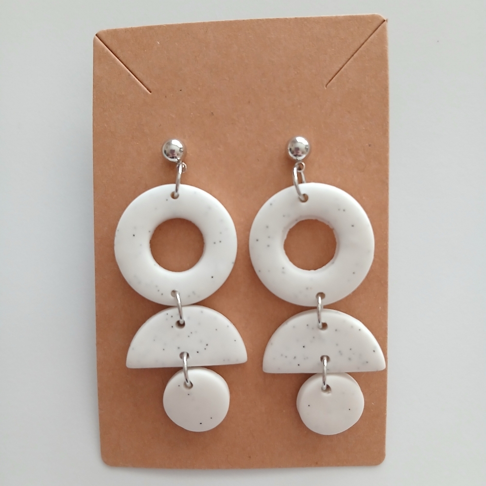 Fashion Jewelry White Geometric Earrings